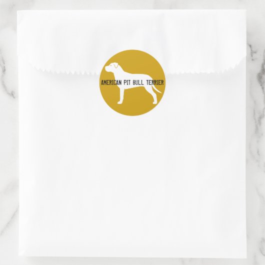 Pit Bull Silhouette Ronde Sticker (Tas)