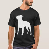 Pit Bull Silhouette Shirt Grappige Schattigee Hond (Voorkant)