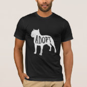 Pit Bull silhouette shirt (wit) aannemen (Voorkant)