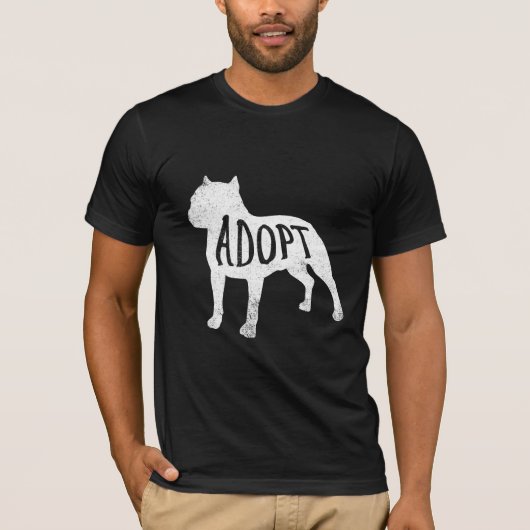 Pit Bull silhouette shirt (wit) aannemen (Voorkant)