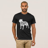 Pit Bull silhouette shirt (wit) aannemen (Voorkant volledig)