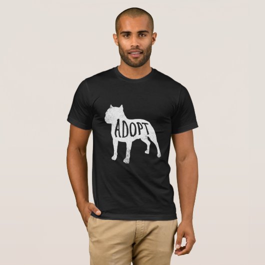 Pit Bull silhouette shirt (wit) aannemen (Voorkant volledig)