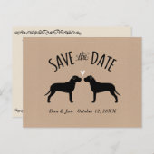 Pit Bull Silhouetten Bruiloft Save the Date Aankondigingskaart (Voorkant / Achterkant)