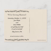 Pit Bull Silhouetten Bruiloft Save the Date Aankondigingskaart (Achterkant)