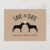 Pit Bull Silhouetten Bruiloft Save the Date Aankondigingskaart (Voorkant)