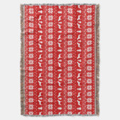 Pit Bull Silhouetten Kerstvakantie Patroon Rood Deken (Voorkant Verticaal)