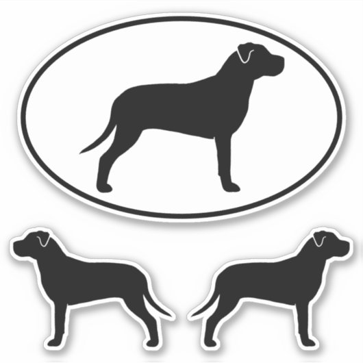 Pit Bull Silhouettes Vinyl Sticker Set (Voorkant)
