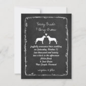 Pit Bull Silhouettes Wedding Announding Kaart (Voorkant)
