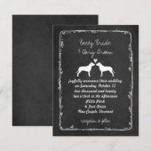 Pit Bull Silhouettes Wedding Announding Kaart (Voorkant / Achterkant)
