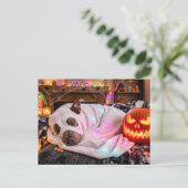 Pit Bull Slapend in Geest Kostuum Halloween Briefkaart (Staand voorkant)