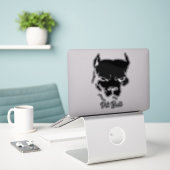 Pit bull Sticker (Laptop op bureau)