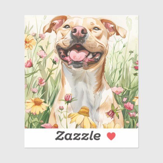 Pit Bull Sticker – Watercolor Design (Vel)