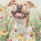 Pit Bull Sticker – Watercolor Design (Voorkant)