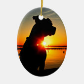 Pit Bull Sunrise Keramisch Ornament (Voorkant)