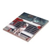 Pit Bull T Bone Fire House Dog Tegeltje (Zijkant)