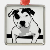 Pit Bull T-Bone Graphic Metalen Ornament (Voorkant)