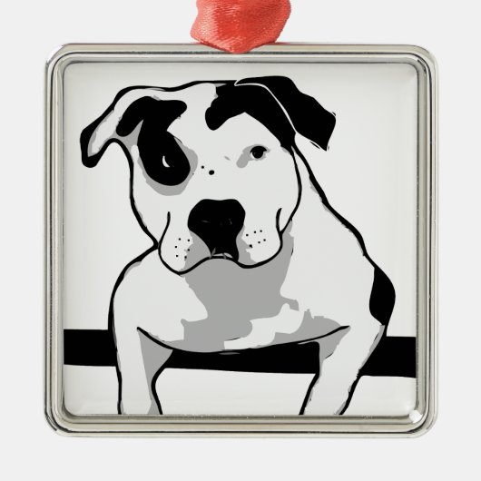 Pit Bull T-Bone Graphic Metalen Ornament (Voorkant)