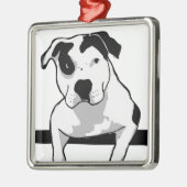 Pit Bull T-Bone Graphic Metalen Ornament (Links)