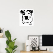 Pit Bull T-Bone Graphic Poster (Thuiskantoor)