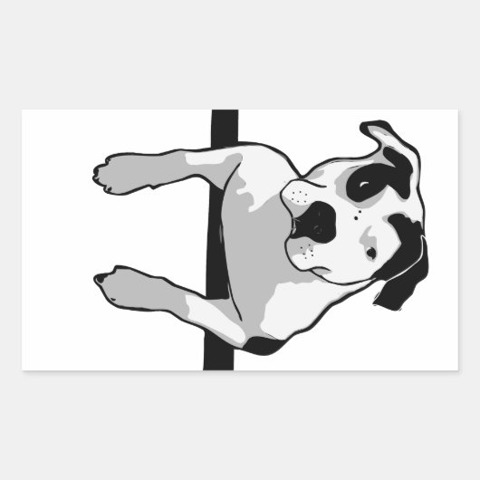 Pit Bull T-Bone Graphic Rechthoekige Sticker (Voorkant)