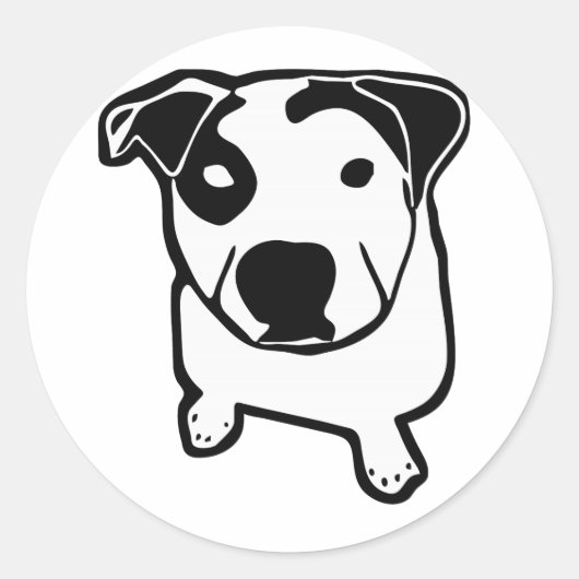 Pit Bull T-Bone Graphic Ronde Sticker (Voorkant)