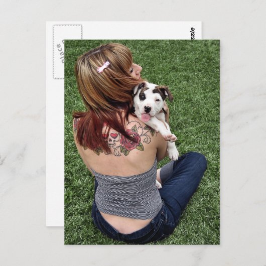 Pit Bull T-Bone Lucky Puppy Briefkaart (Voorkant / Achterkant)