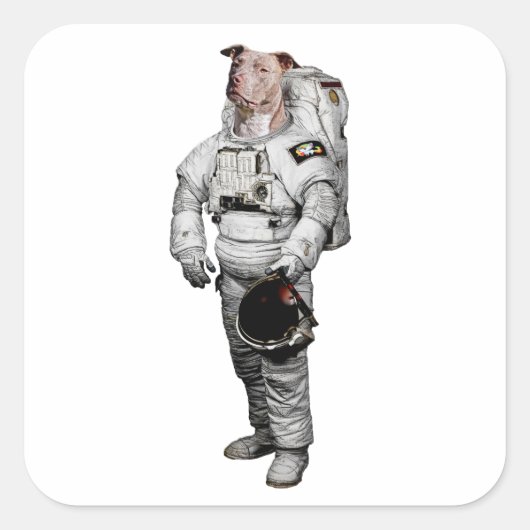 Pit Bull Terrier Astronaut Sticker (Voorkant)