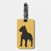 Pit Bull Terrier Black Silhouette Bagagelabel (Achterkant verticaal)