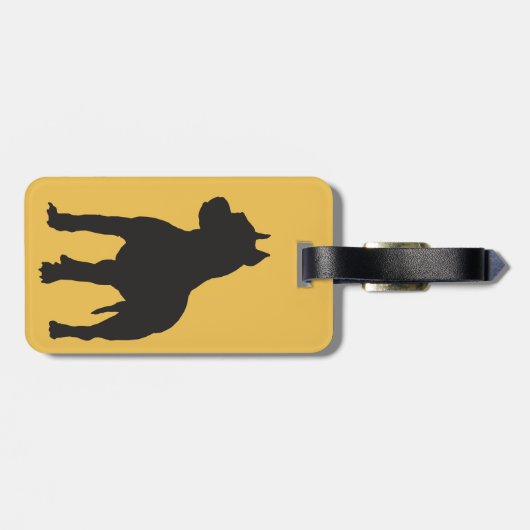 Pit Bull Terrier Black Silhouette Bagagelabel (Achterkant horizontaal)