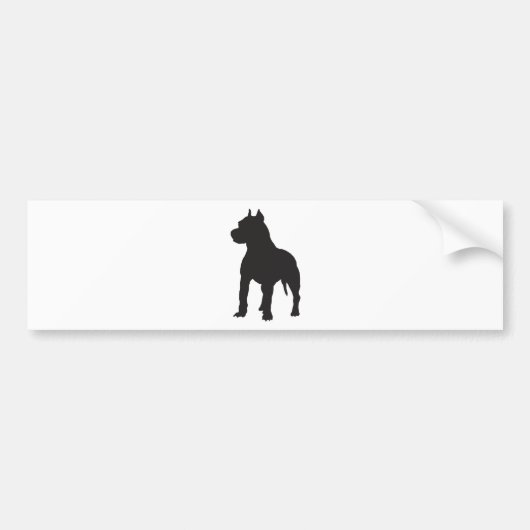 Pit Bull Terrier Black Silhouette Bumpersticker (Voorkant)