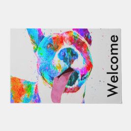 Pit Bull Terrier Colorful Pop Art Deurmat