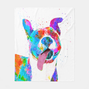 Pit Bull Terrier Colorful Pop Art Fleece Deken