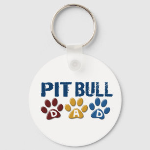 PIT BULL TERRIER Dad Paw Print 1 Sleutelhanger
