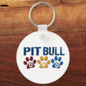 PIT BULL TERRIER Dad Paw Print 1 Sleutelhanger (Voorkant)