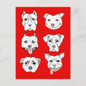 Pit Bull Terrier Dog Red Briefkaart (Voorkant)