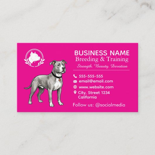 Pit Bull Terrier Fokkerij & Kweeker Professioneel Visitekaartje (Voorkant)