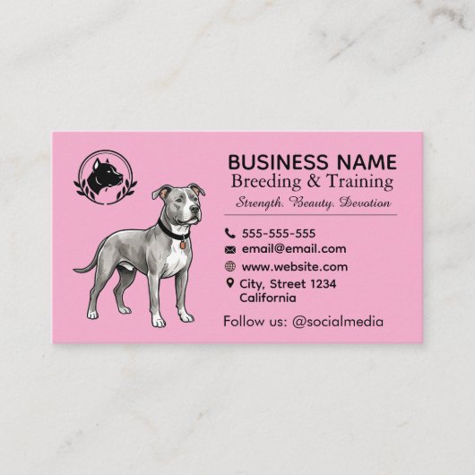 Pit Bull Terrier Fokkerij & Kweeker Professionele Visitekaartje (Voorkant)