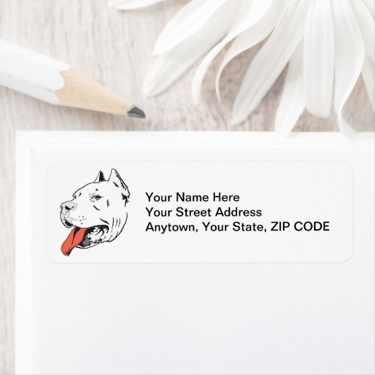 Pit Bull Terrier gepersonaliseerd retour adres lab Etiket (Insitu)