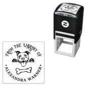 Pit Bull Terrier Hond Eying Bot Bibliotheek Boekna Zelfinktende Stempel (In situ)