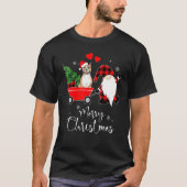 Pit-Bull Terrier Hond Kerstmis Met Santa Hoed Paja T-shirt (Voorkant)