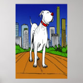 Pit Bull Terrier in het park | AI Art Poster (Voorkant)
