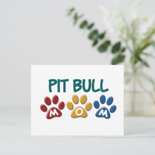 PIT BULL TERRIER Mam Pw Print 1 Briefkaart (Staand voorkant)