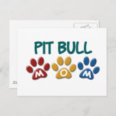 PIT BULL TERRIER Mam Pw Print 1 Briefkaart (Voorkant / Achterkant)