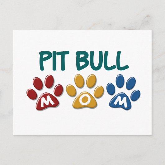 PIT BULL TERRIER Mam Pw Print 1 Briefkaart (Voorkant)