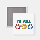 PIT BULL TERRIER Mam Pw Print 1 Magneet (Voorkant / Achterkant)