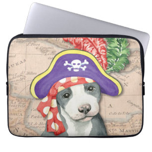 Pit Bull Terrier Pirate-laptophoes Laptop Sleeve