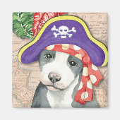 Pit Bull Terrier Pirate Magneet (Voorkant)