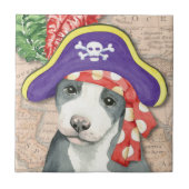 Pit Bull Terrier Pirate Tegeltje (Voorkant)