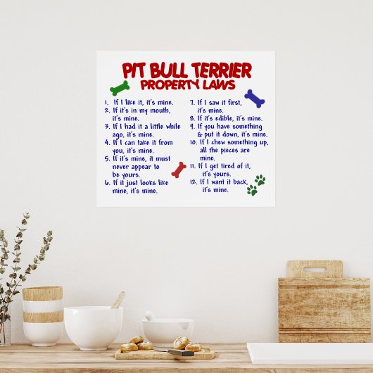 PIT BULL TERRIER PL2 POSTER (Keuken)