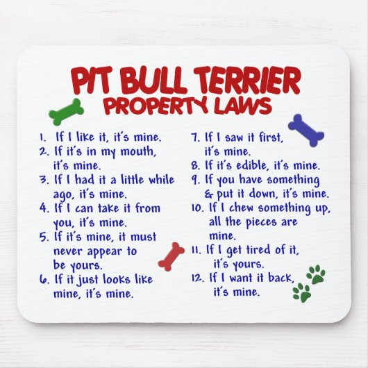 PIT BULL TERRIER Property Laws 2 Muismat (Voorkant)